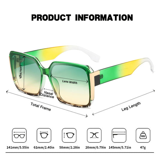 JUNCTURE Women’s Sunglasses | Luxury Big Frame Gradient Fashion Shades