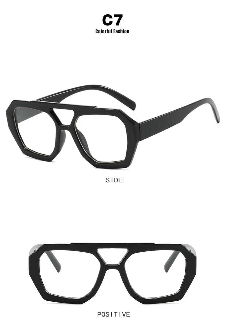 RUOBO Luxury Women’s Sunglasses | Retro Square Double Bridge Eyewear