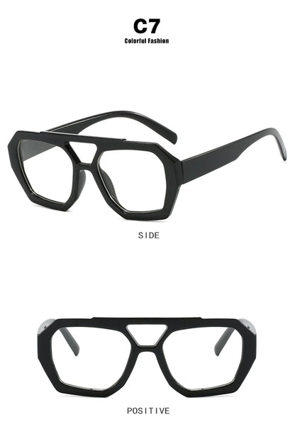 RUOBO Luxury Women’s Sunglasses | Retro Square Double Bridge Eyewear