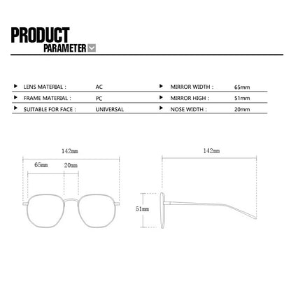 RUOBO Luxury Women’s Sunglasses | Retro Square Double Bridge Eyewear