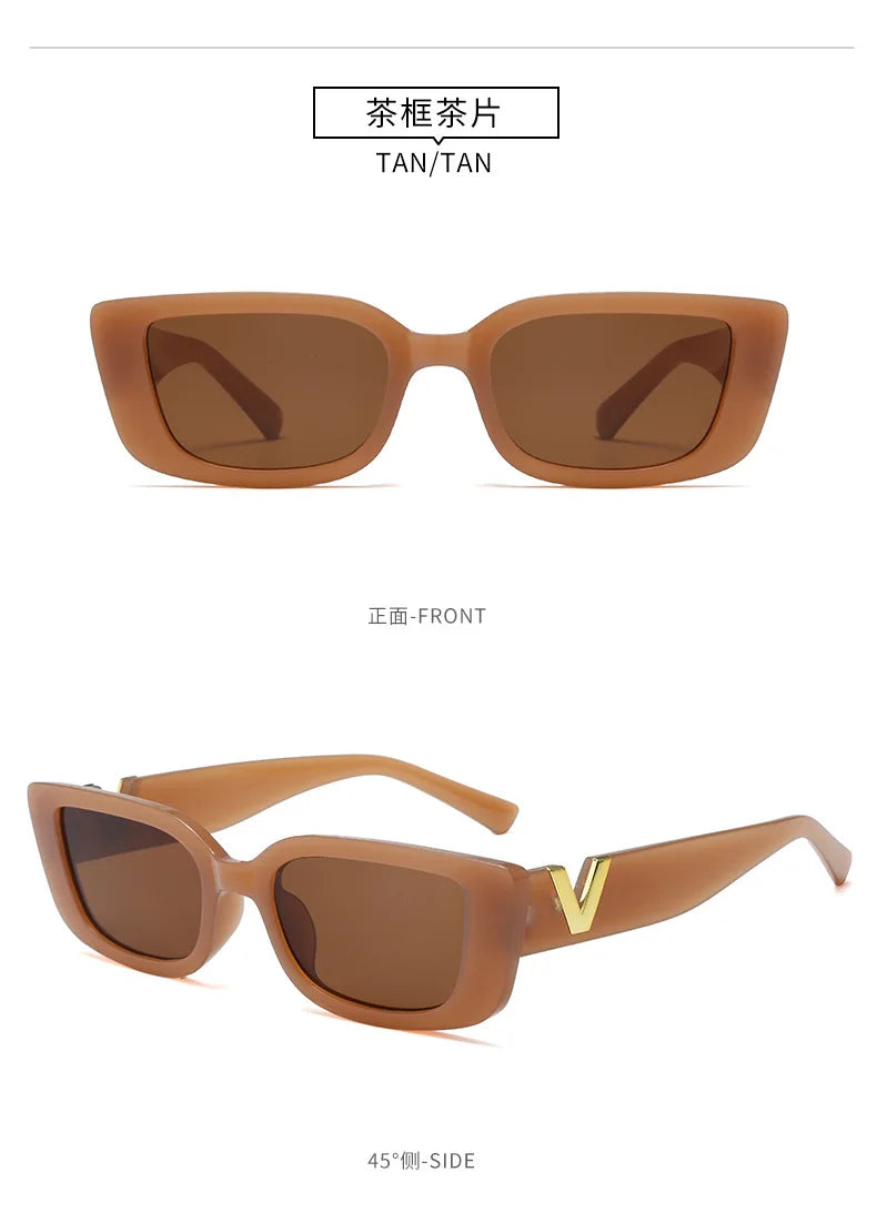 Women’s V-Shape Square Sunglasses | Small Frame UV400 Fashion Shades