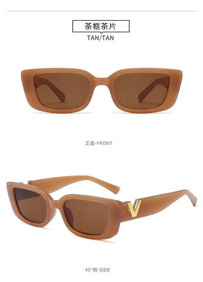 Women’s V-Shape Square Sunglasses | Small Frame UV400 Fashion Shades