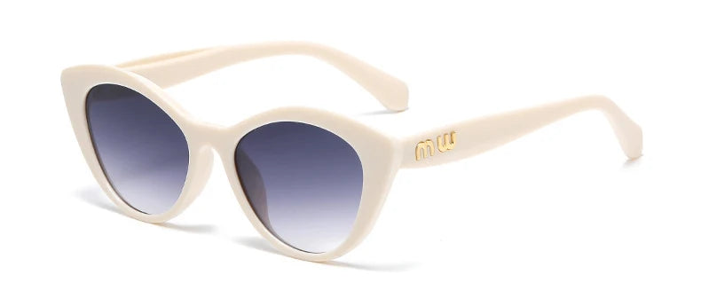 Fashion Cat Eye Women Sunglasses Luxury Brand Designer Black Leopard Small Frame Glasses UV400 Girl Letter Eyewear