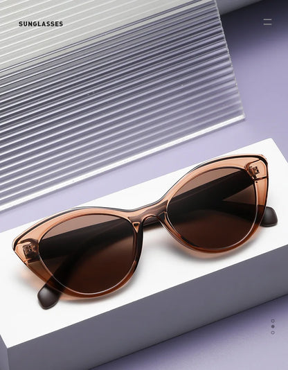 Fashion Cat Eye Women Sunglasses Luxury Brand Designer Black Leopard Small Frame Glasses UV400 Girl Letter Eyewear