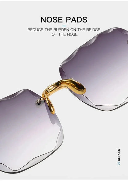 New 2024 Fashion Rimless Sunglasses for Women | Gradient Lens UV400