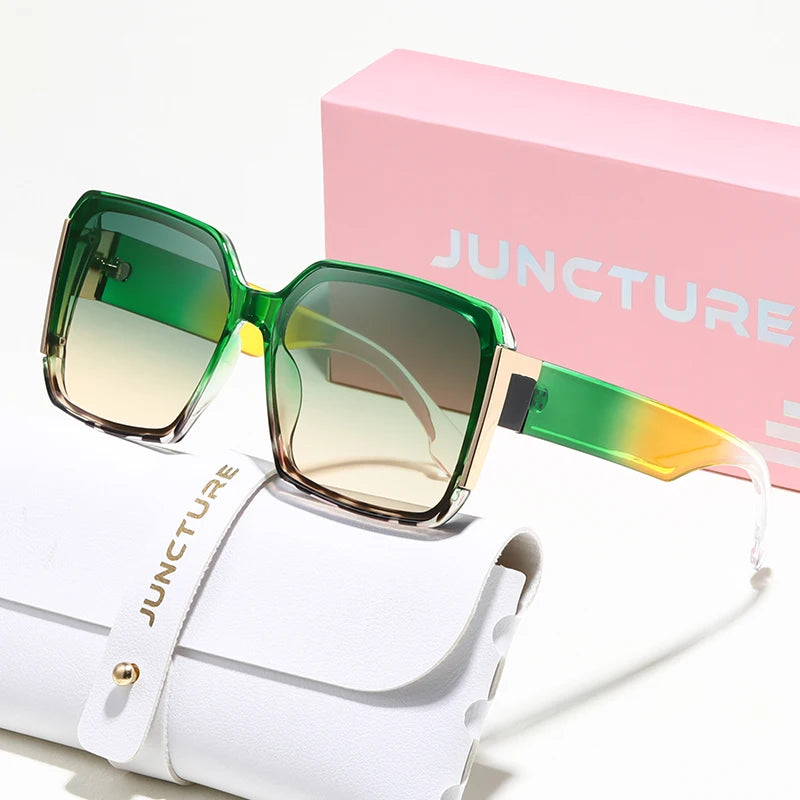 JUNCTURE Women’s Sunglasses | Luxury Big Frame Gradient Fashion Shades