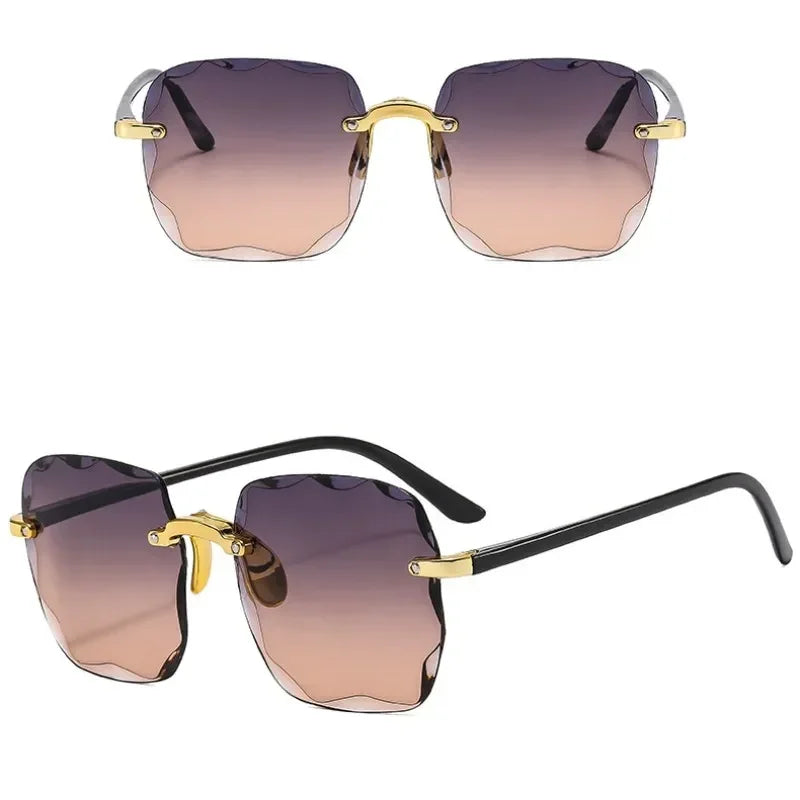 New 2024 Fashion Rimless Sunglasses for Women | Gradient Lens UV400