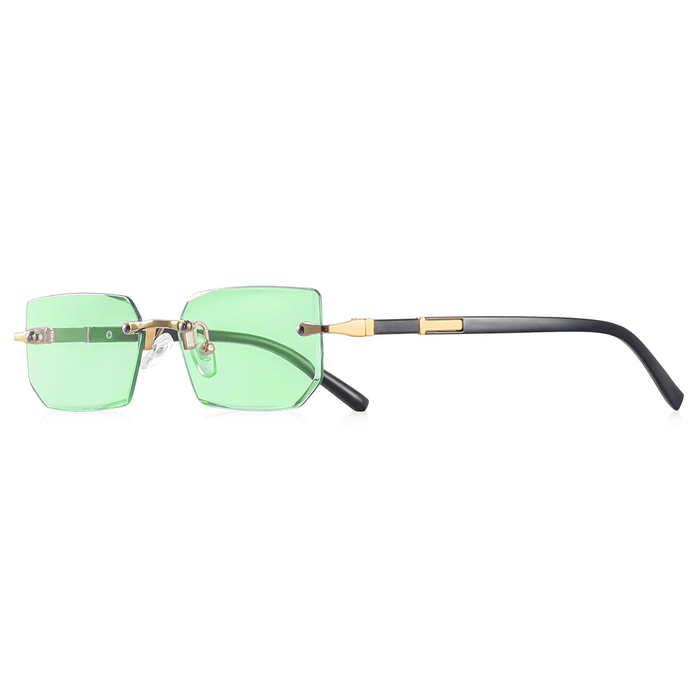 AOFLY Rimless Rectangle Sunglasses | Unisex Y2K UV400 Fashion Shades
