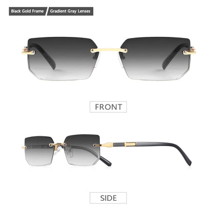 AOFLY Rimless Rectangle Sunglasses | Unisex Y2K UV400 Fashion Shades