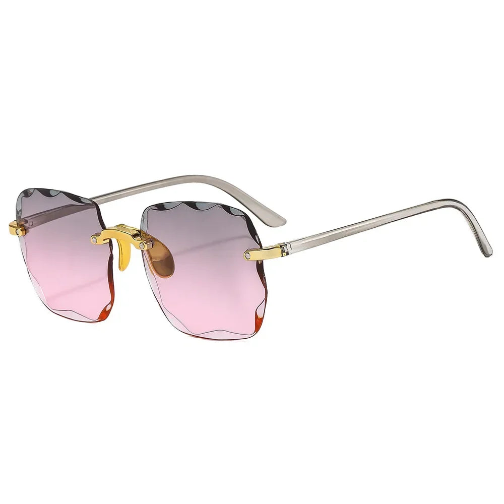 New 2024 Fashion Rimless Sunglasses for Women | Gradient Lens UV400