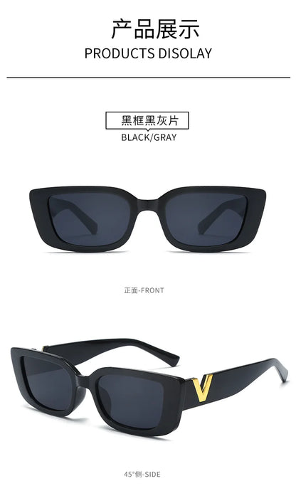 Women’s V-Shape Square Sunglasses | Small Frame UV400 Fashion Shades
