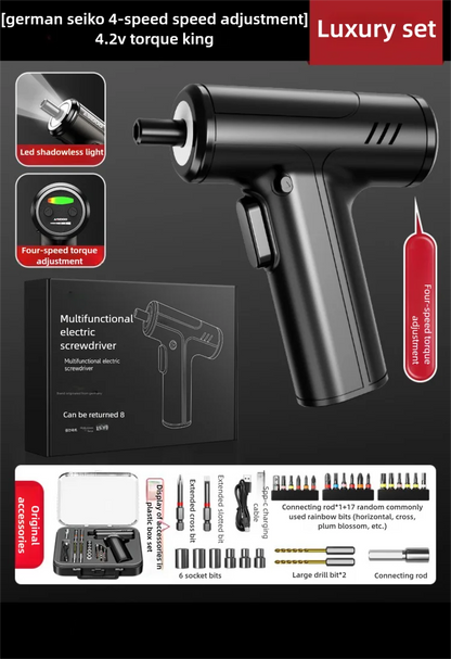 Electric Screwdriver 3.6V Cordless | Rechargeable Drill for DIY & Home