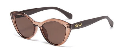 Fashion Cat Eye Women Sunglasses Luxury Brand Designer Black Leopard Small Frame Glasses UV400 Girl Letter Eyewear