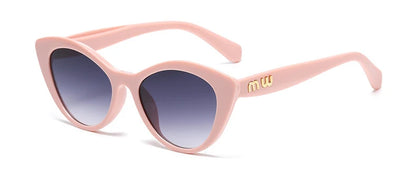 Fashion Cat Eye Women Sunglasses Luxury Brand Designer Black Leopard Small Frame Glasses UV400 Girl Letter Eyewear