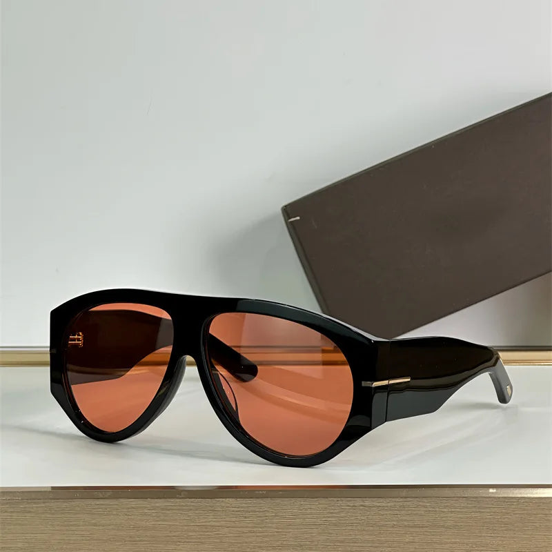 Oversized Pilot Sunglasses for Women | Luxury One-Piece Gradient Shades