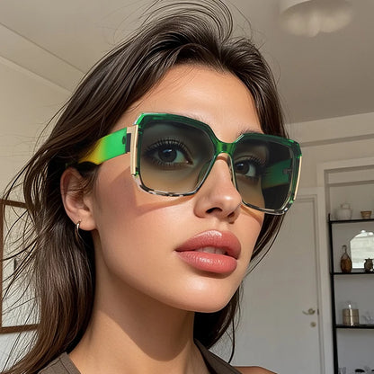 JUNCTURE Women’s Sunglasses | Luxury Big Frame Gradient Fashion Shades