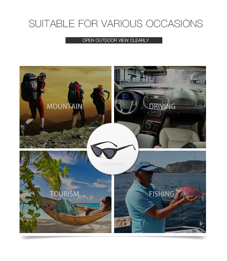 Sexy Cat Eye Sunglasses for Women | Small Triangle Retro Designer Shades