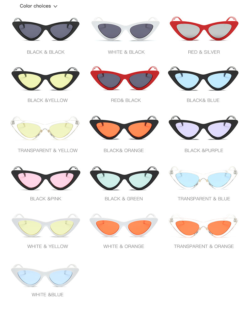 Sexy Cat Eye Sunglasses for Women | Small Triangle Retro Designer Shades