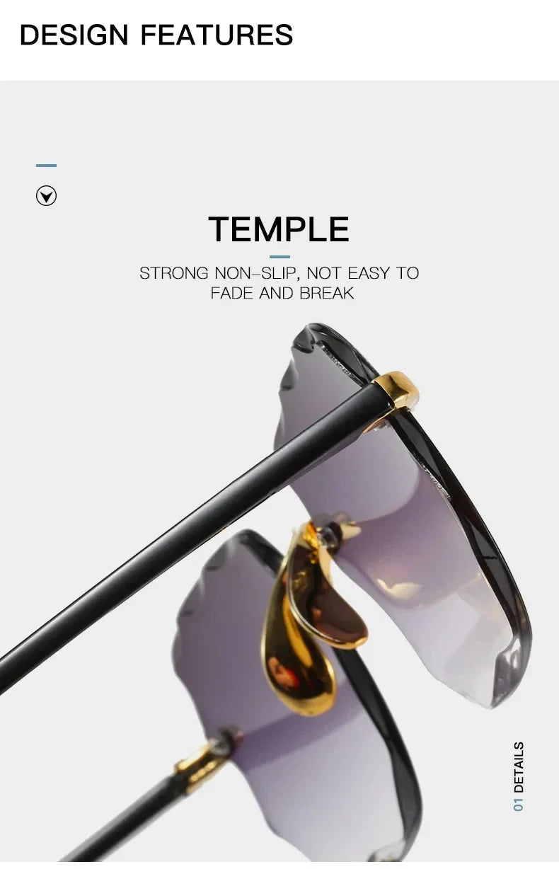 New 2024 Fashion Rimless Sunglasses for Women | Gradient Lens UV400