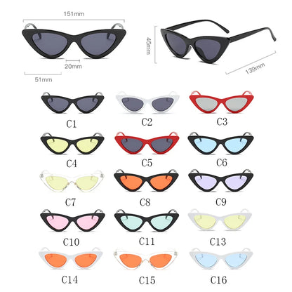 Sexy Cat Eye Sunglasses for Women | Small Triangle Retro Designer Shades