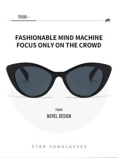 Fashion Cat Eye Women Sunglasses Luxury Brand Designer Black Leopard Small Frame Glasses UV400 Girl Letter Eyewear