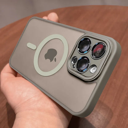 MagSafe Matte Armor Shockproof Case for iPhone 16 Pro Max/Plus — Magnetic Wireless Charging Cover