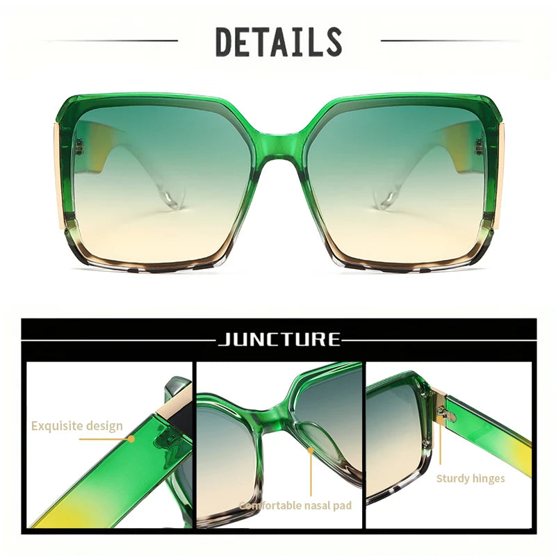 JUNCTURE Women’s Sunglasses | Luxury Big Frame Gradient Fashion Shades