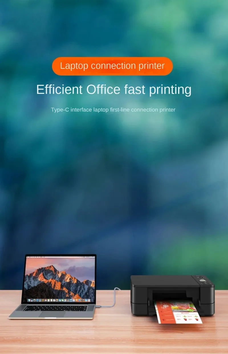 USB-C to USB-B 2.0 Printer Cable | Braided Scanner & MIDI Controller Cable