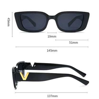 Women’s V-Shape Square Sunglasses | Small Frame UV400 Fashion Shades