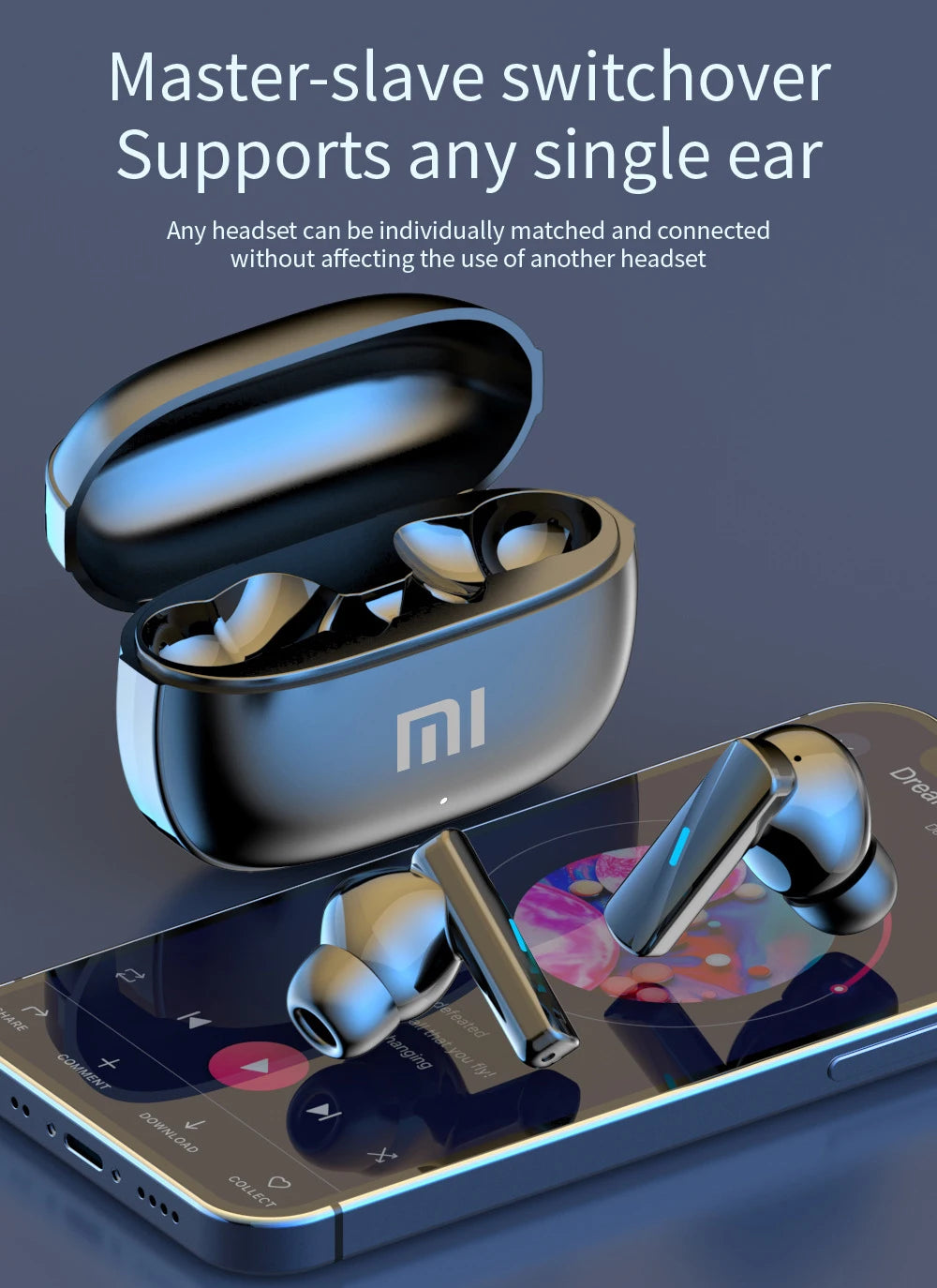 Xiaomi Mate50 Wireless Earbuds – Bluetooth 5.3, Noise Reduction, Touch Control, Waterproof
