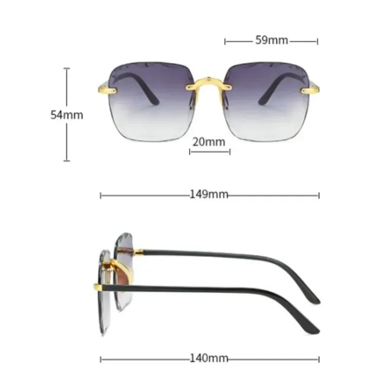 New 2024 Fashion Rimless Sunglasses for Women | Gradient Lens UV400