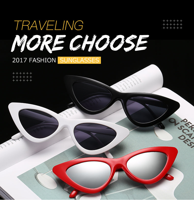 Sexy Cat Eye Sunglasses for Women | Small Triangle Retro Designer Shades