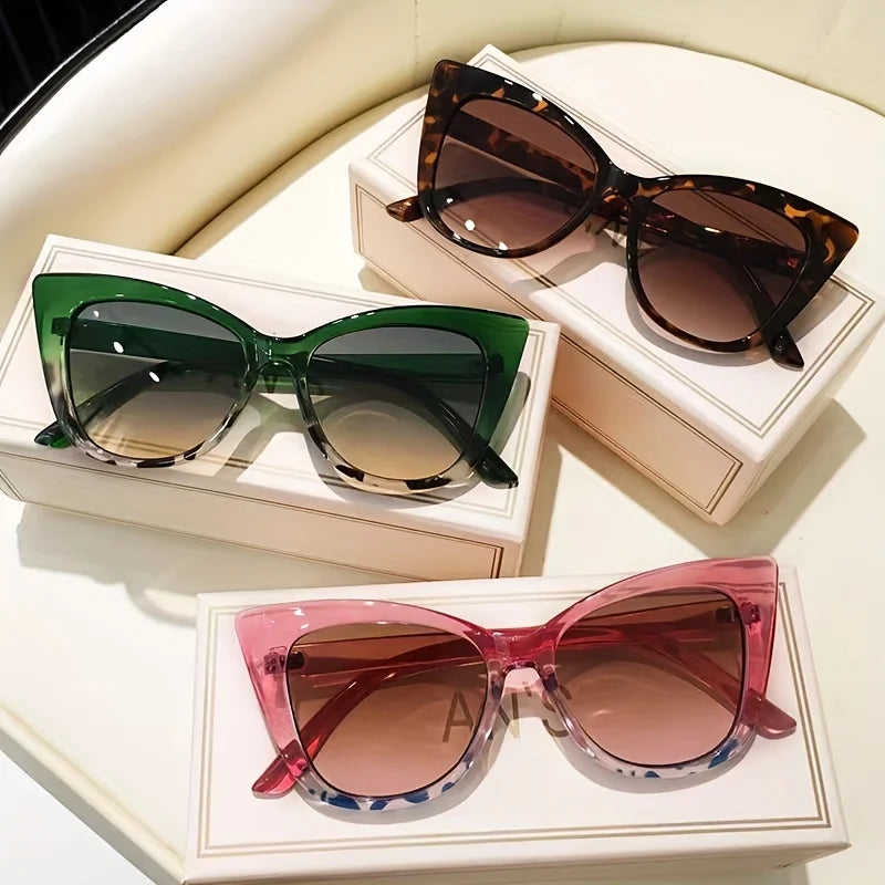Women's cat's eye box simple gradient color matching Sunglasses-Joker fashion glasses
