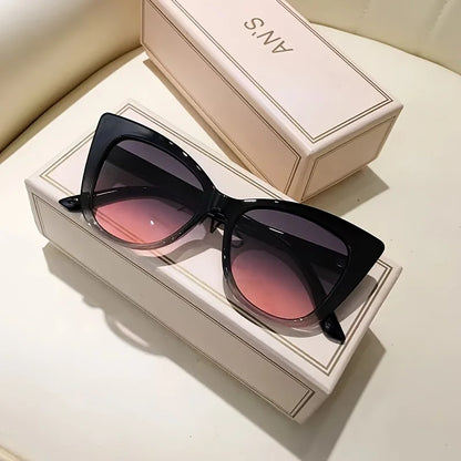 Women's cat's eye box simple gradient color matching Sunglasses-Joker fashion glasses