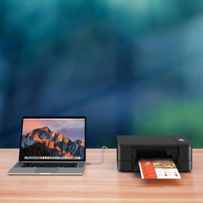 USB-C to USB-B 2.0 Printer Cable | Braided Scanner & MIDI Controller Cable