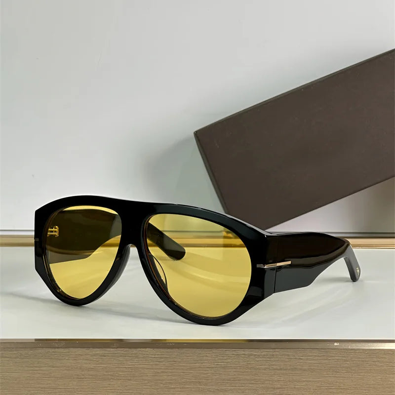 Oversized Pilot Sunglasses for Women | Luxury One-Piece Gradient Shades