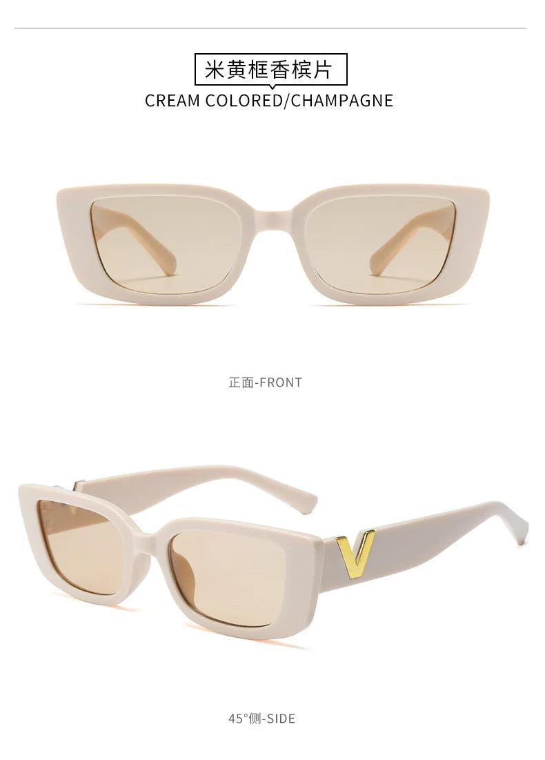 Women’s V-Shape Square Sunglasses | Small Frame UV400 Fashion Shades