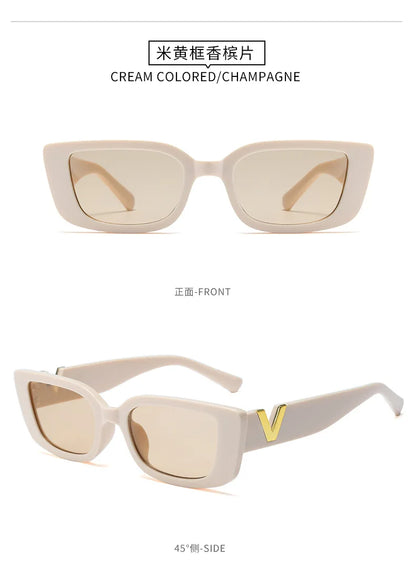 Women’s V-Shape Square Sunglasses | Small Frame UV400 Fashion Shades